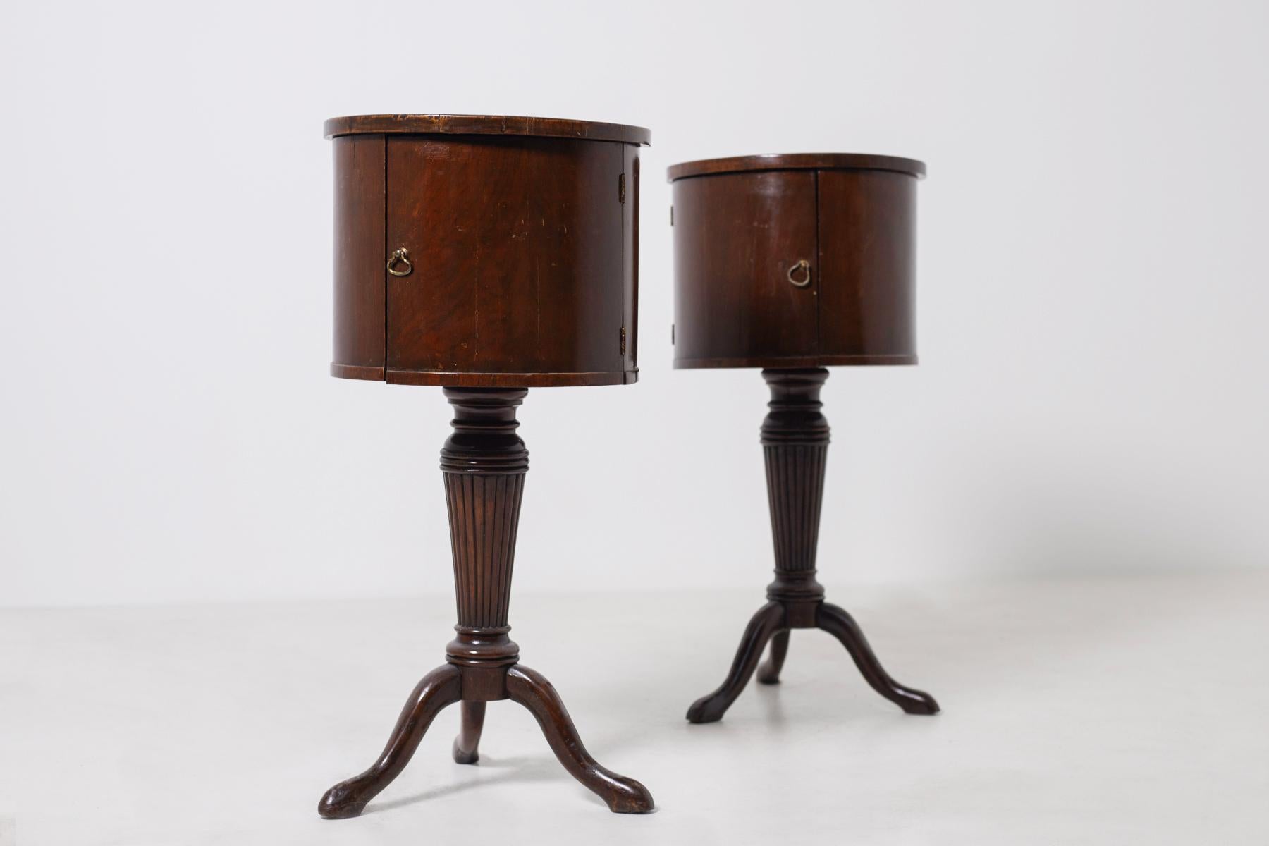 Pair of Coffee Tables Victorian English in Wood and Brass, Fine, 1890 3