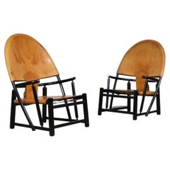 Pair of Cognac Leather G23 chairs by Piero Palange & Werther Toffoloni for Germa