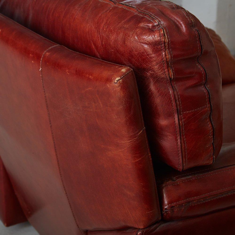 Pair of Cognac Leather Lounge Chairs France 1960s 4