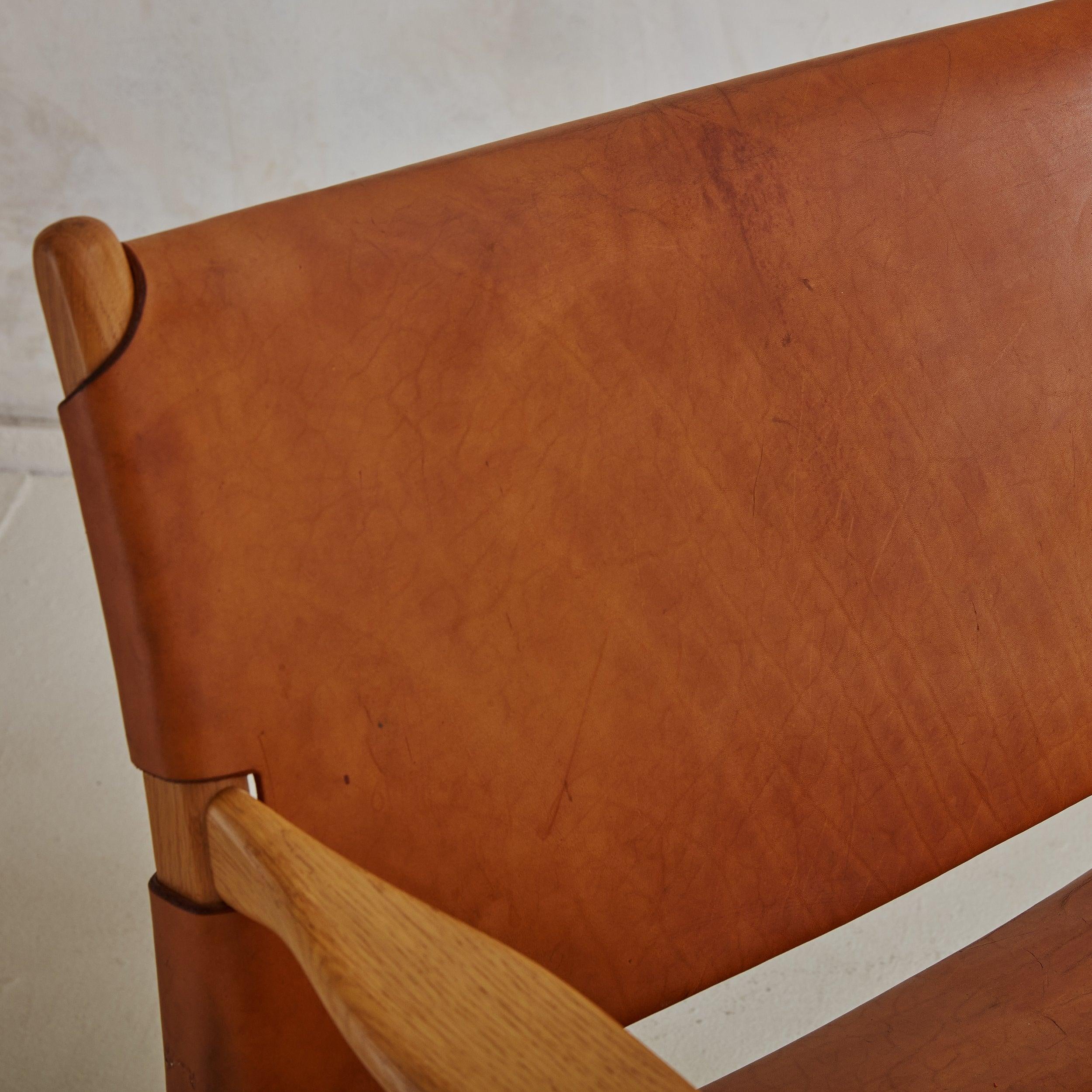 Mid-20th Century Pair of Cognac Leather + Oak ‘Premiär 69’ Armchairs by Per-Olof Scotte for IKEA For Sale