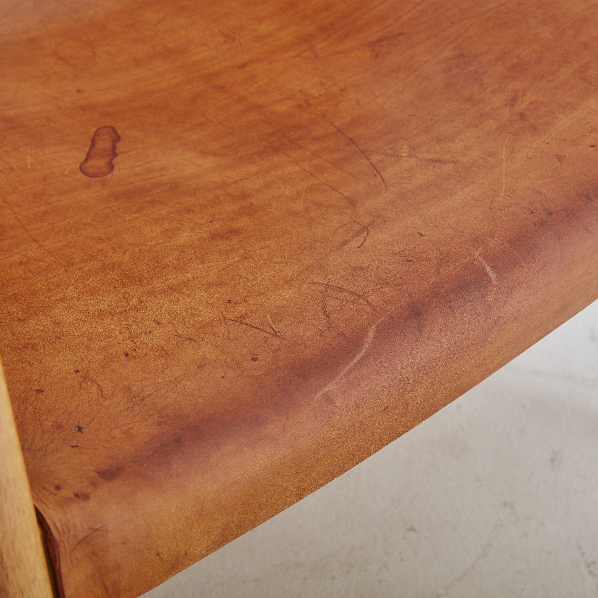 Pair of Cognac Leather + Oak ‘Premiär 69’ Armchairs by Per-Olof Scotte for IKEA 3