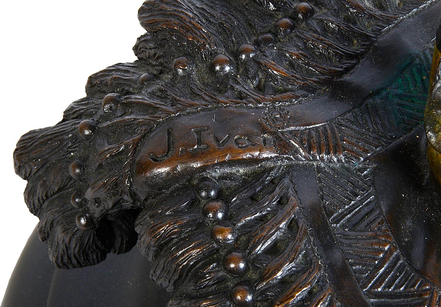 Pair of cold painted bronze Neapolitan dancers For Sale 1