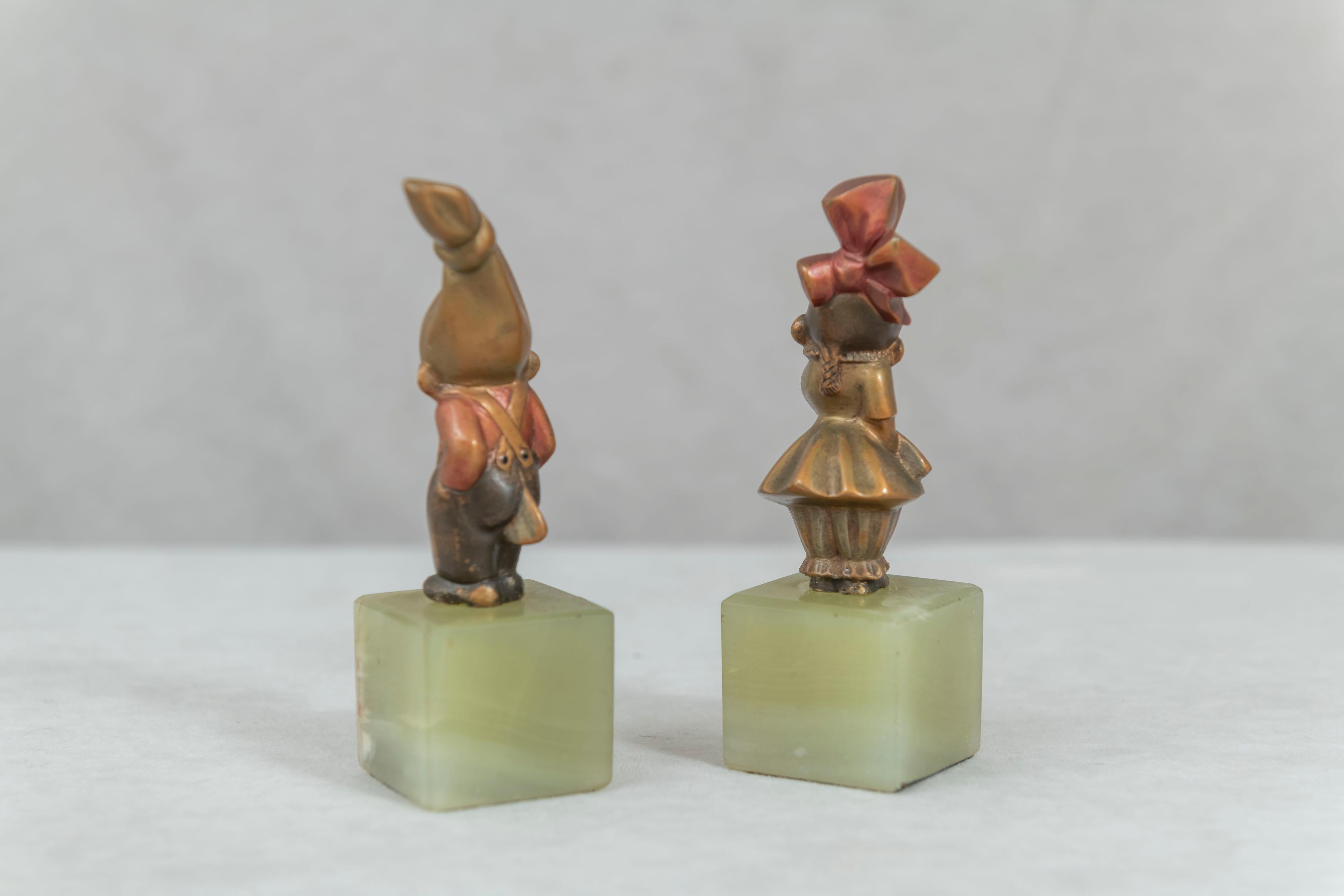 Other Pair of Cold Painted Vienna Bronze Kewpies, circa 1920s For Sale