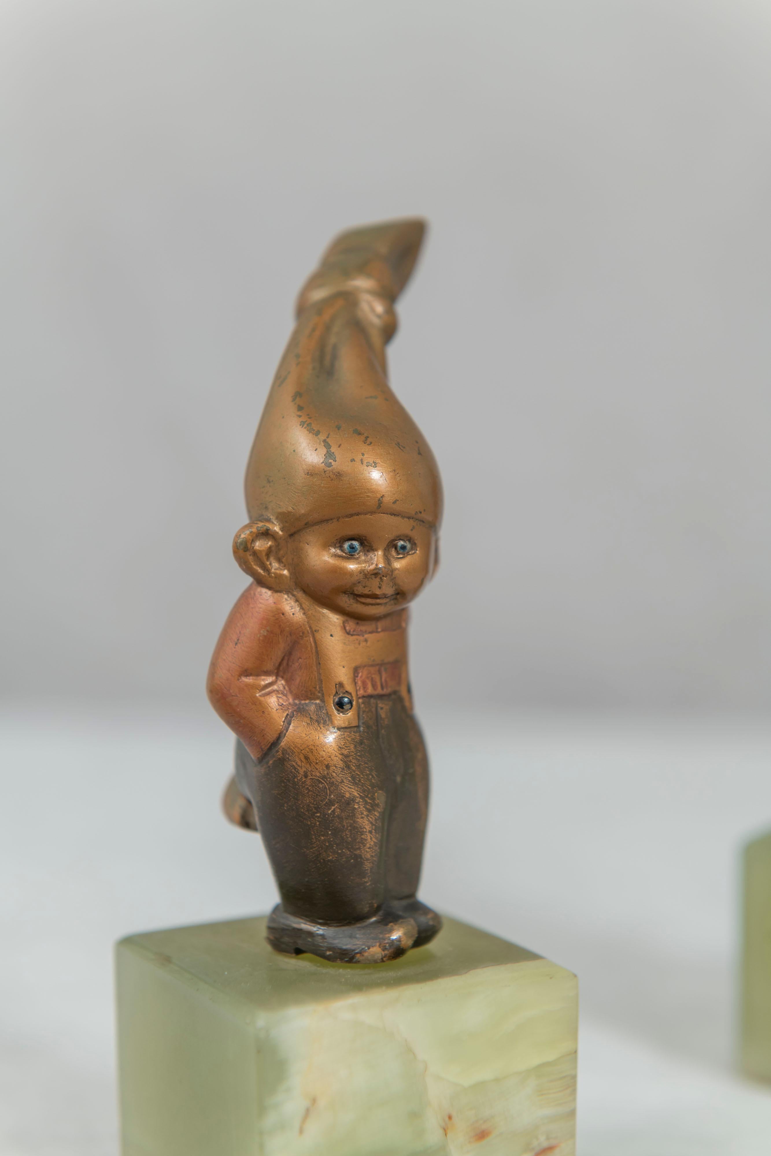 Hand-Crafted Pair of Cold Painted Vienna Bronze Kewpies, circa 1920s For Sale