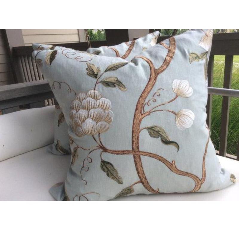 Americano Coppia di cuscini Colefax e FowlerCowtan e Tout 