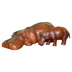 PAR DE PIES DE LIBERTAD COLECCIONABLES OMERSA CUERO MARRON HiPOPOTAMUS HIPPO