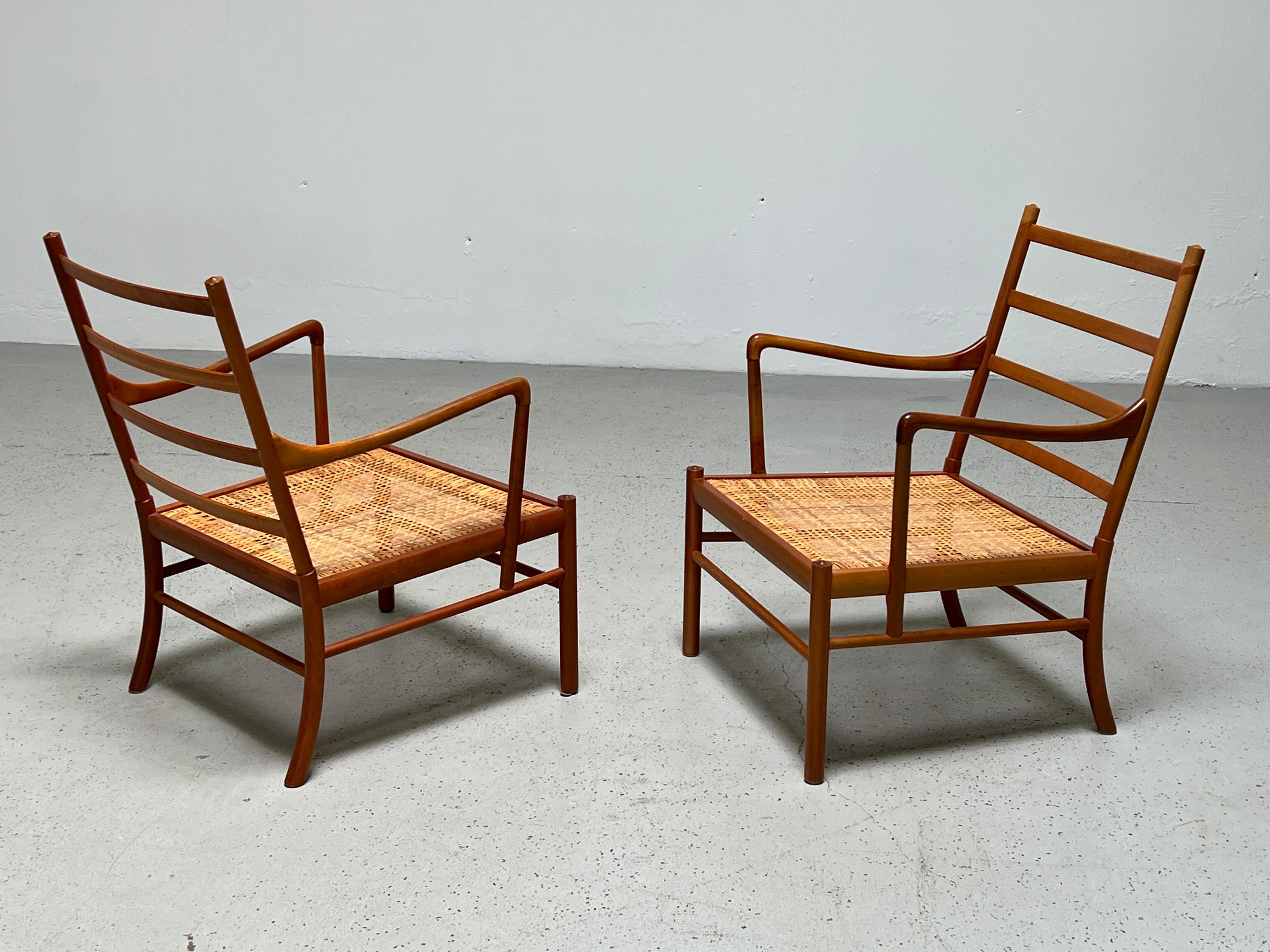 Pair of Colonial Chairs and Ottoman by Ole Wanscher 14