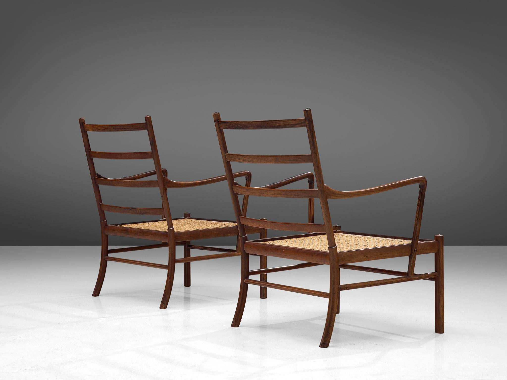 Danish Pair of 'Colonial' Chairs in Rosewood by Ole Wanscher 