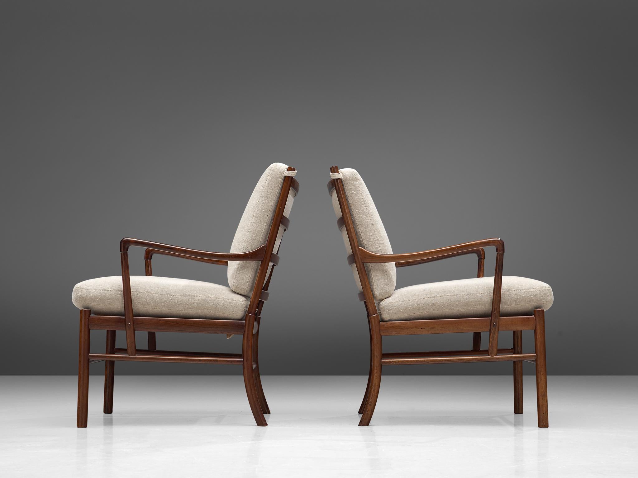 Mid-20th Century Pair of 'Colonial' Chairs in Rosewood by Ole Wanscher 