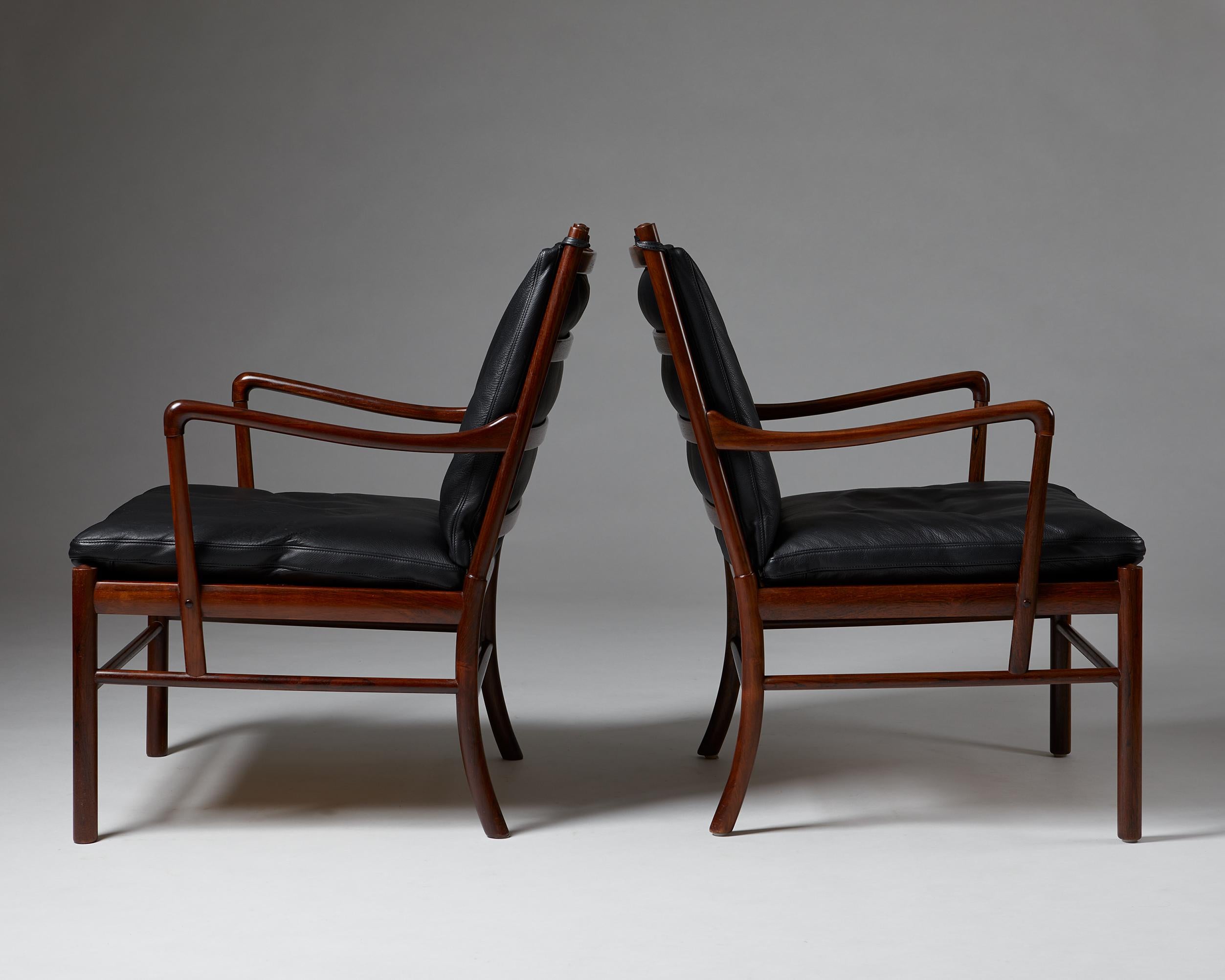Scandinavian Modern Pair of Colonial Chairs Model PJ 149 Designed by Ole Wanscher for Poul Jeppesen