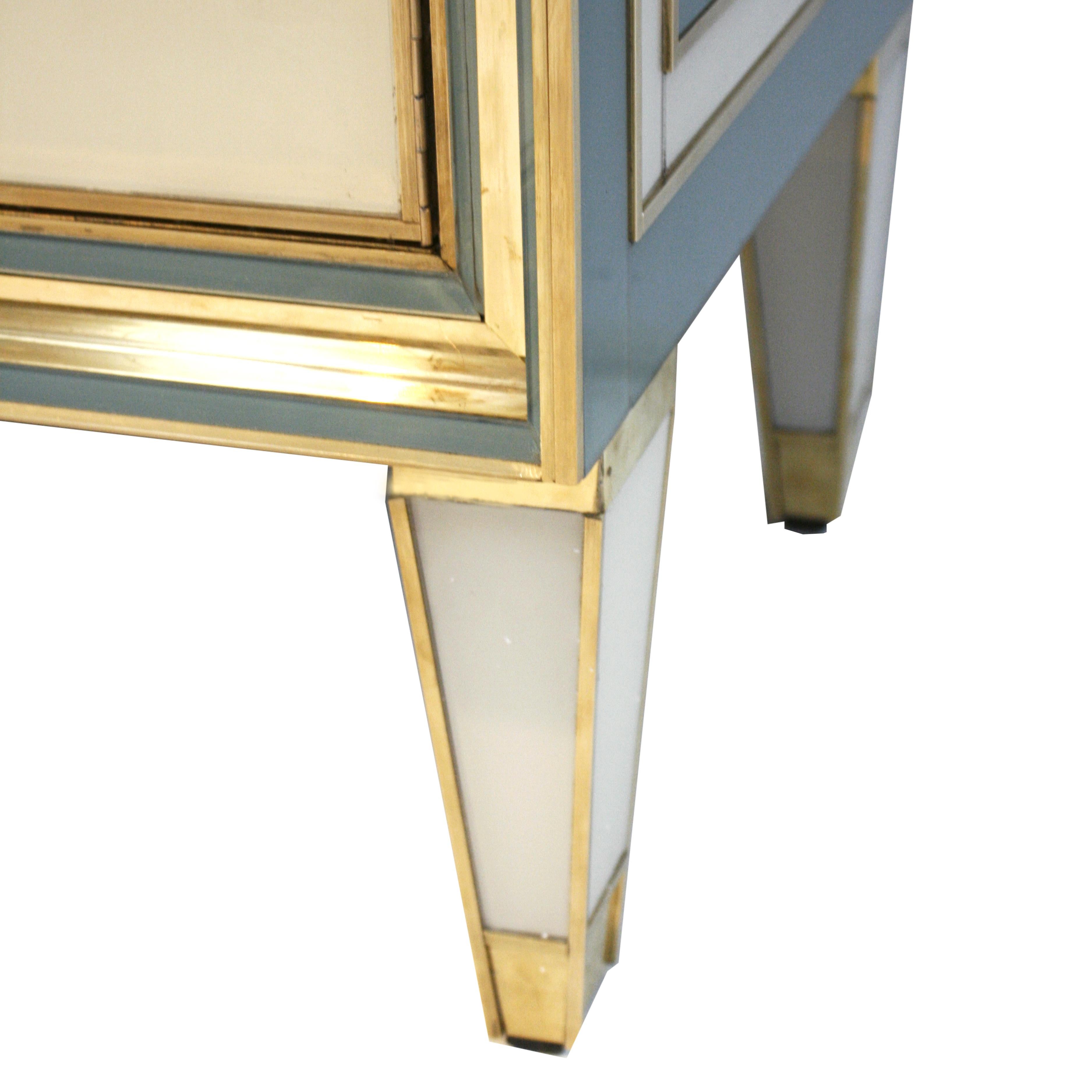 Mid-Century Modern Brass and Glass Pair of Italian Sideboards, 1950s 5