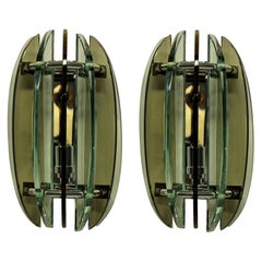 Pair of Colored Glass Wall Lights by Veca