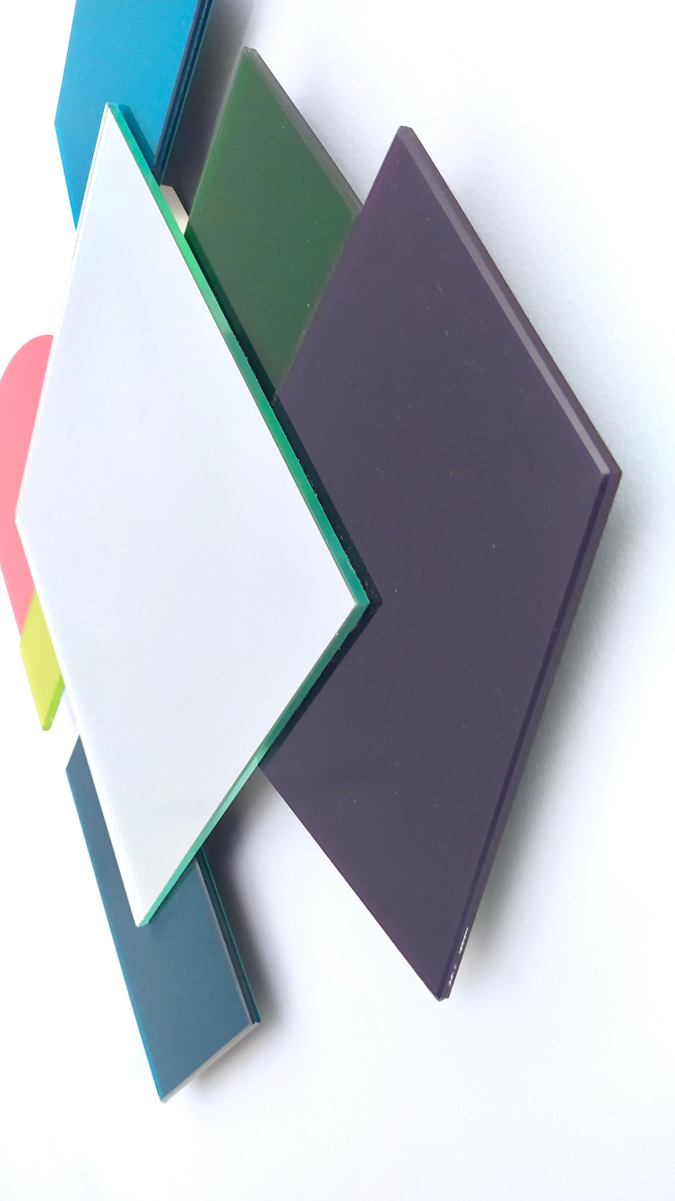 Metal Pair of Colored Wall Mirrors in the Style of Ettore Sottsass, Italy, 2010s
