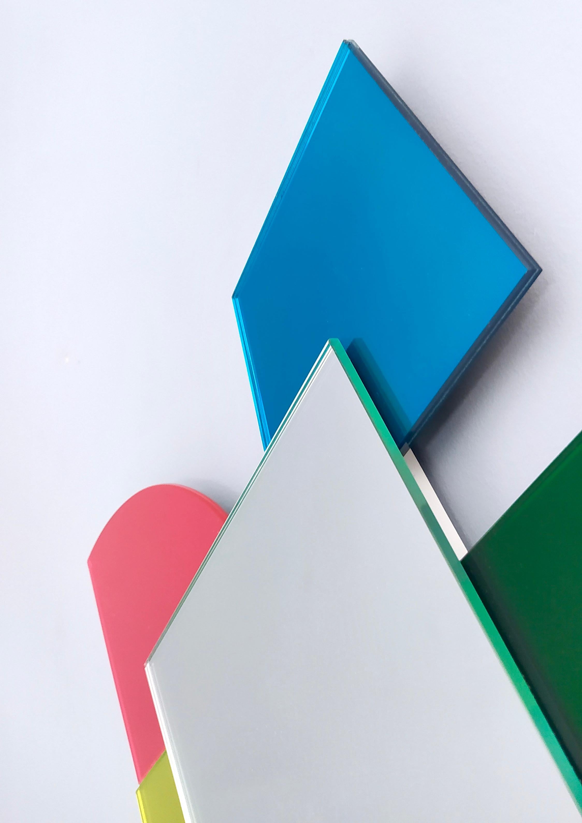 Pair of Colored Wall Mirrors in the Style of Ettore Sottsass, Italy, 2010s 2