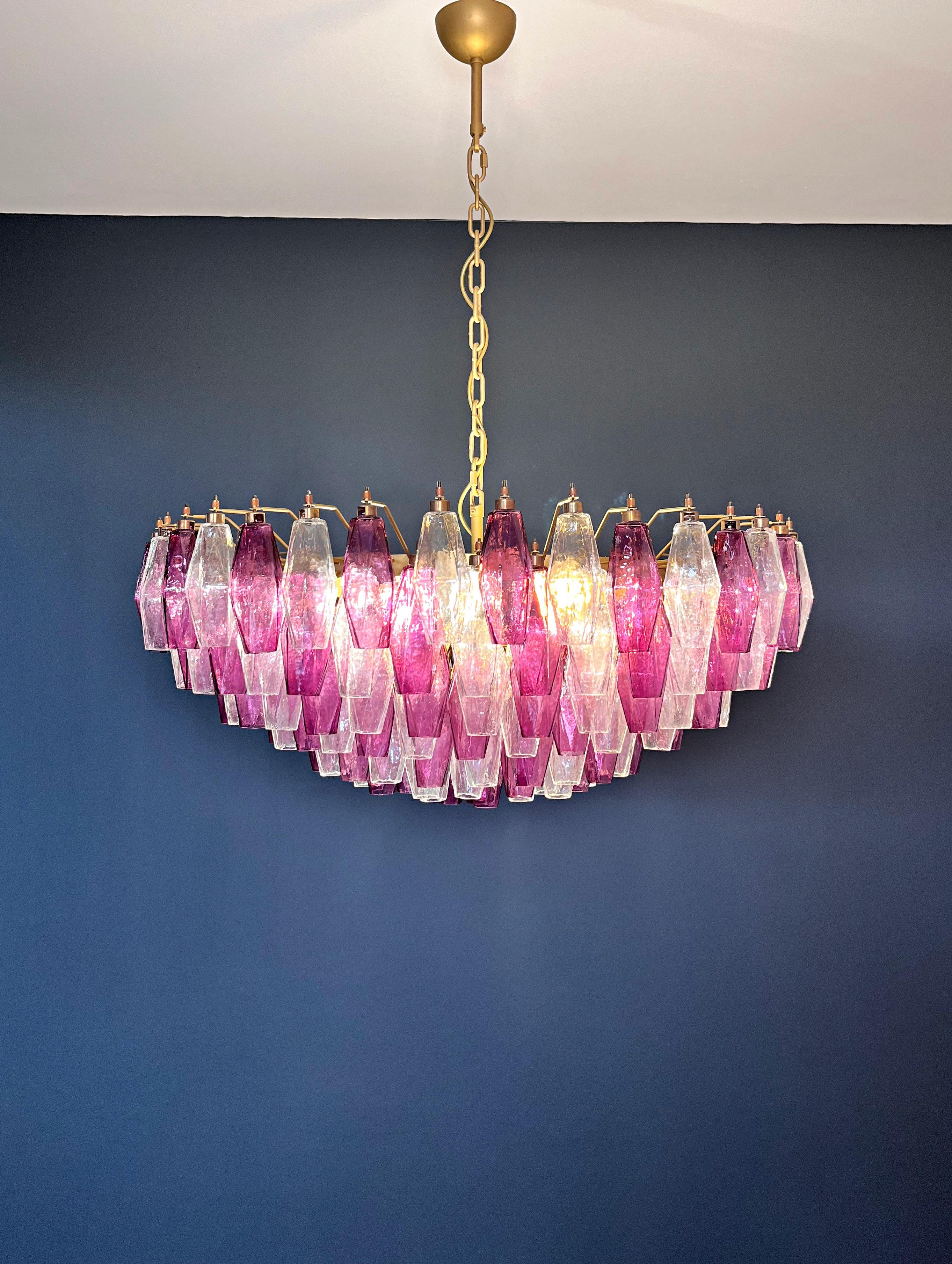 Pair of Colorful Eclectic Murano Chandeliers in the style of Carlo Scarpa. For Sale 2
