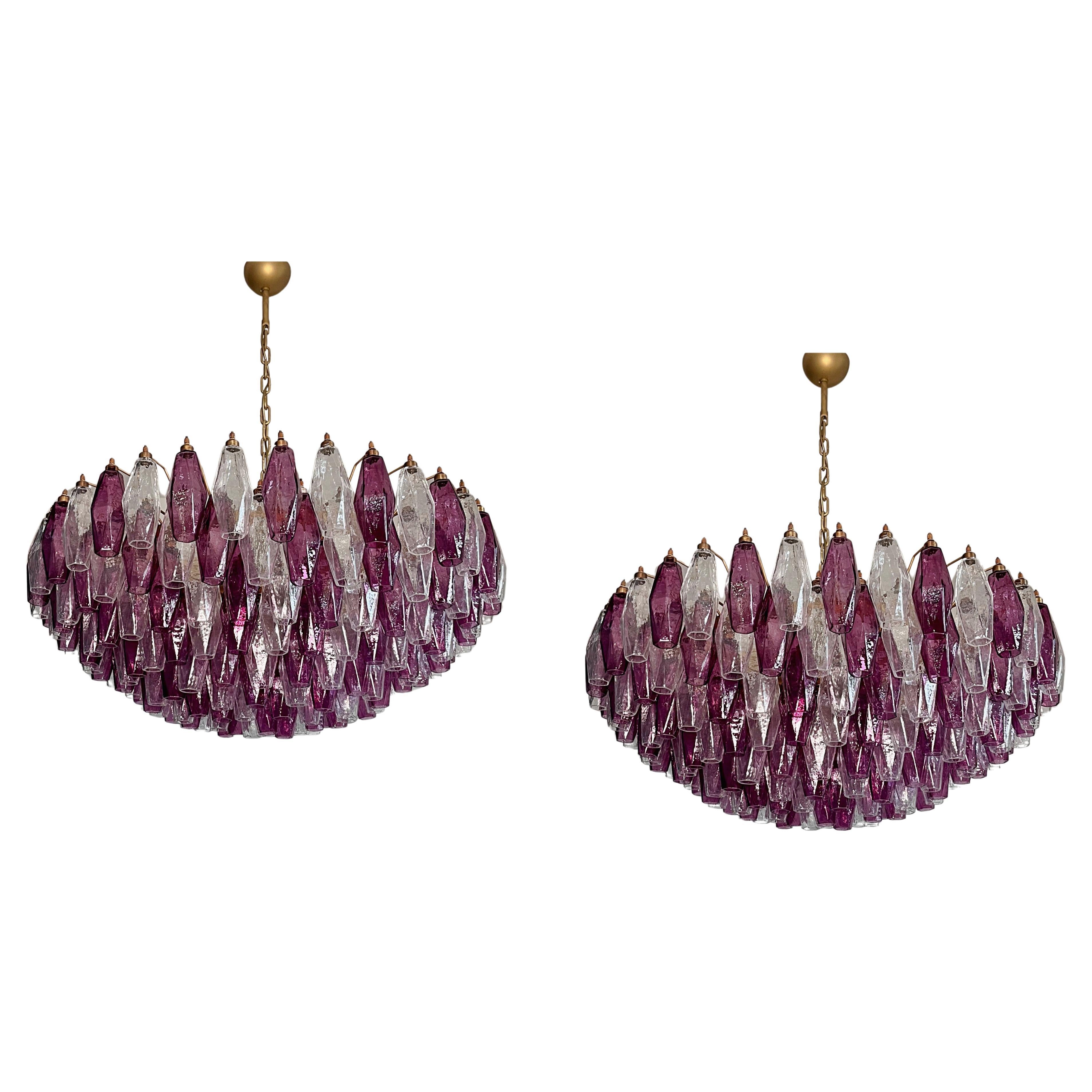 Pareja de coloridas arañas eclécticas de Murano al estilo de Carlo Scarpa.