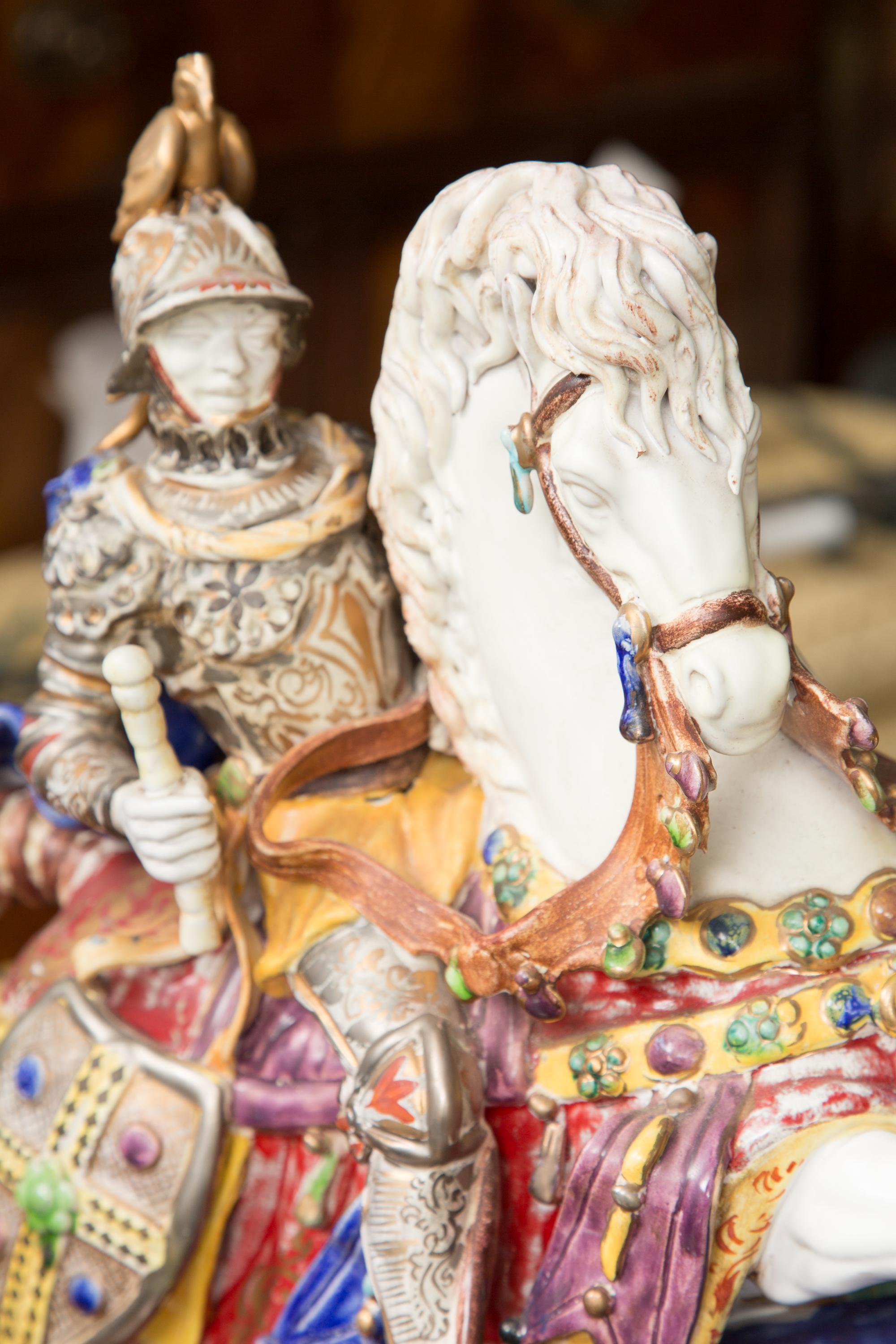 Pair of Colorful Italian Glazed Porcelain Figures 5