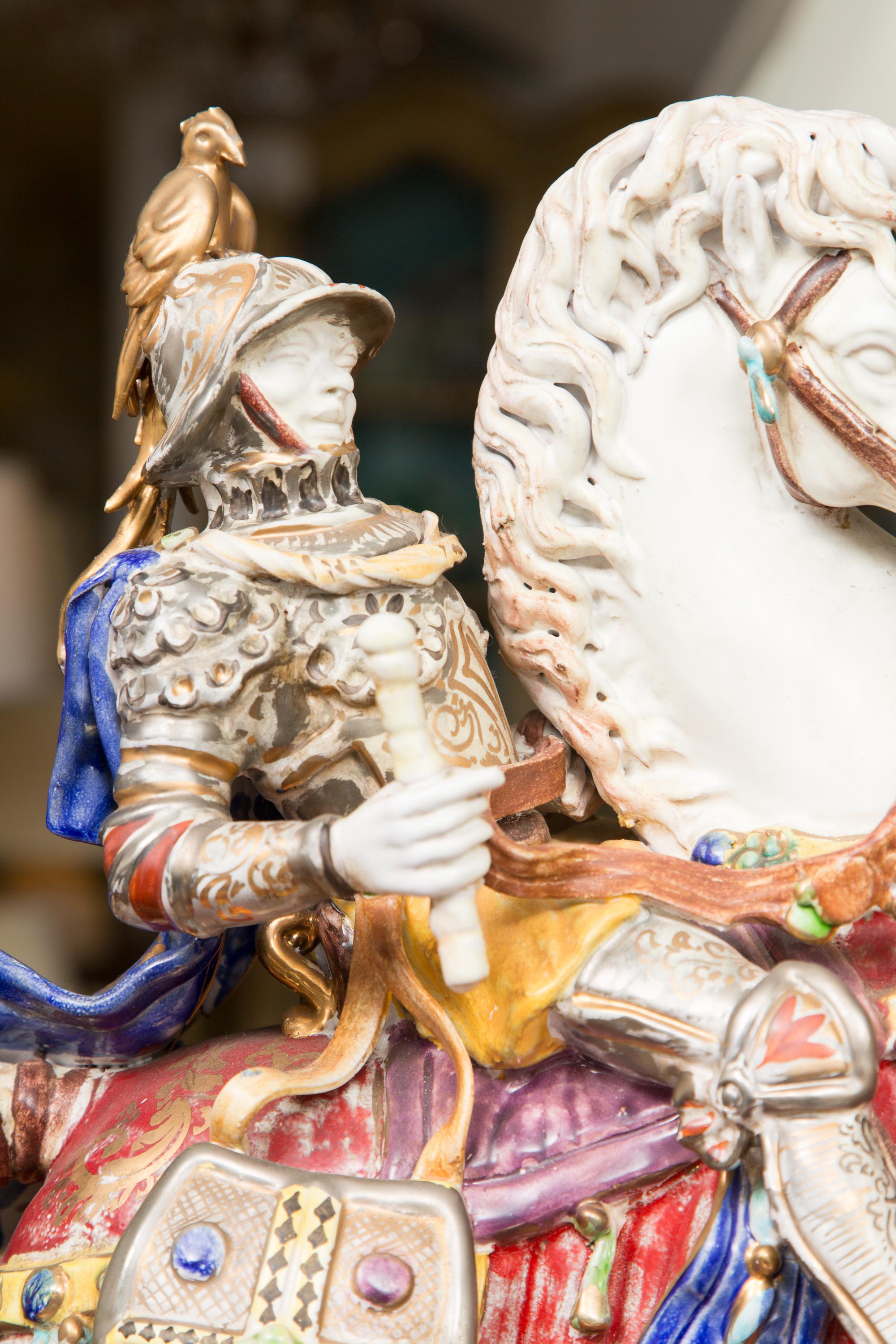 Pair of Colorful Italian Glazed Porcelain Figures 7