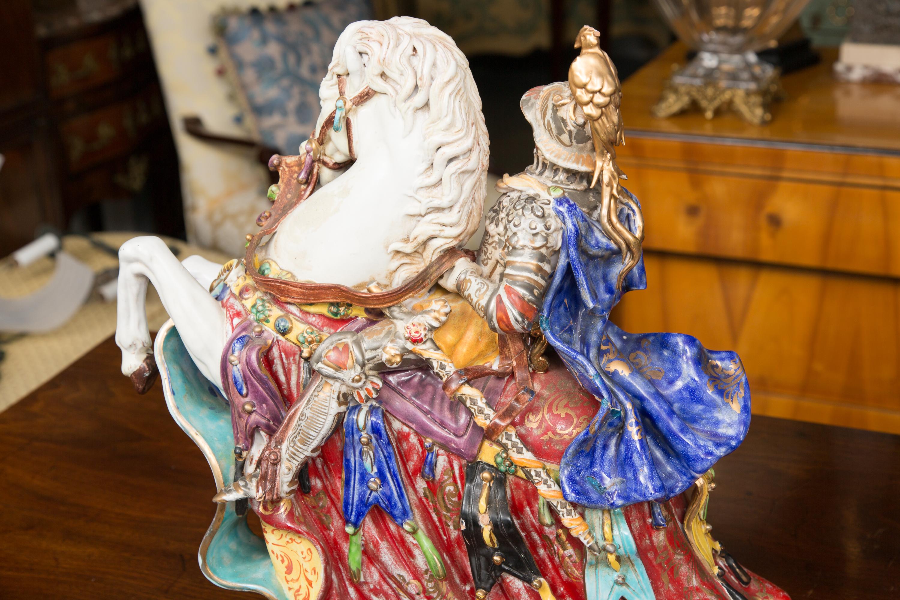 Other Pair of Colorful Italian Glazed Porcelain Figures