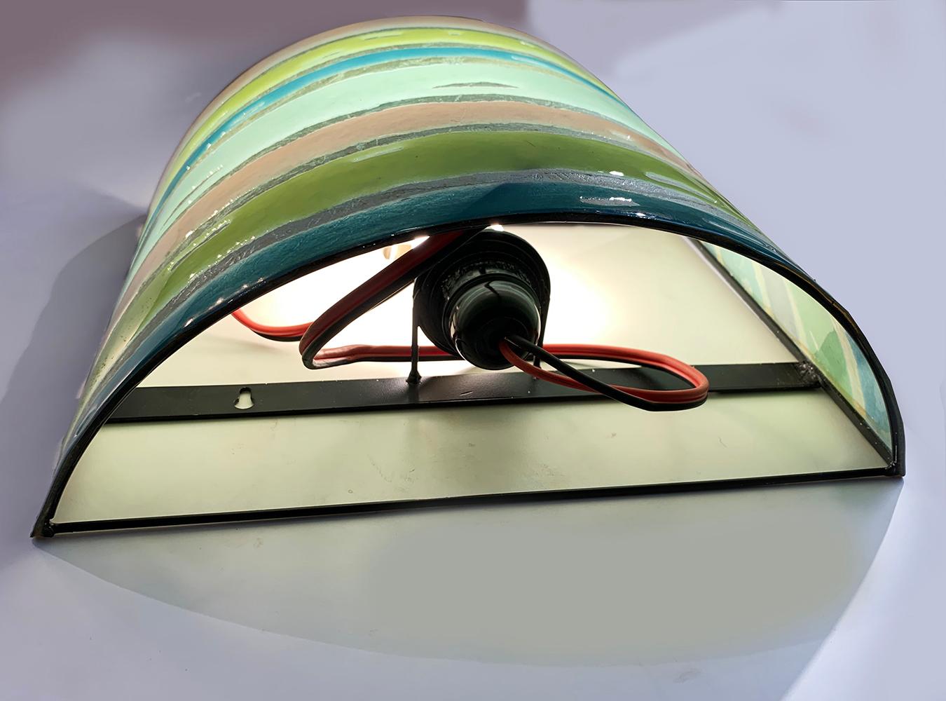 Art Déco Coppia di lampade colorate della metà del XX secolo, circa 1960 in vendita
