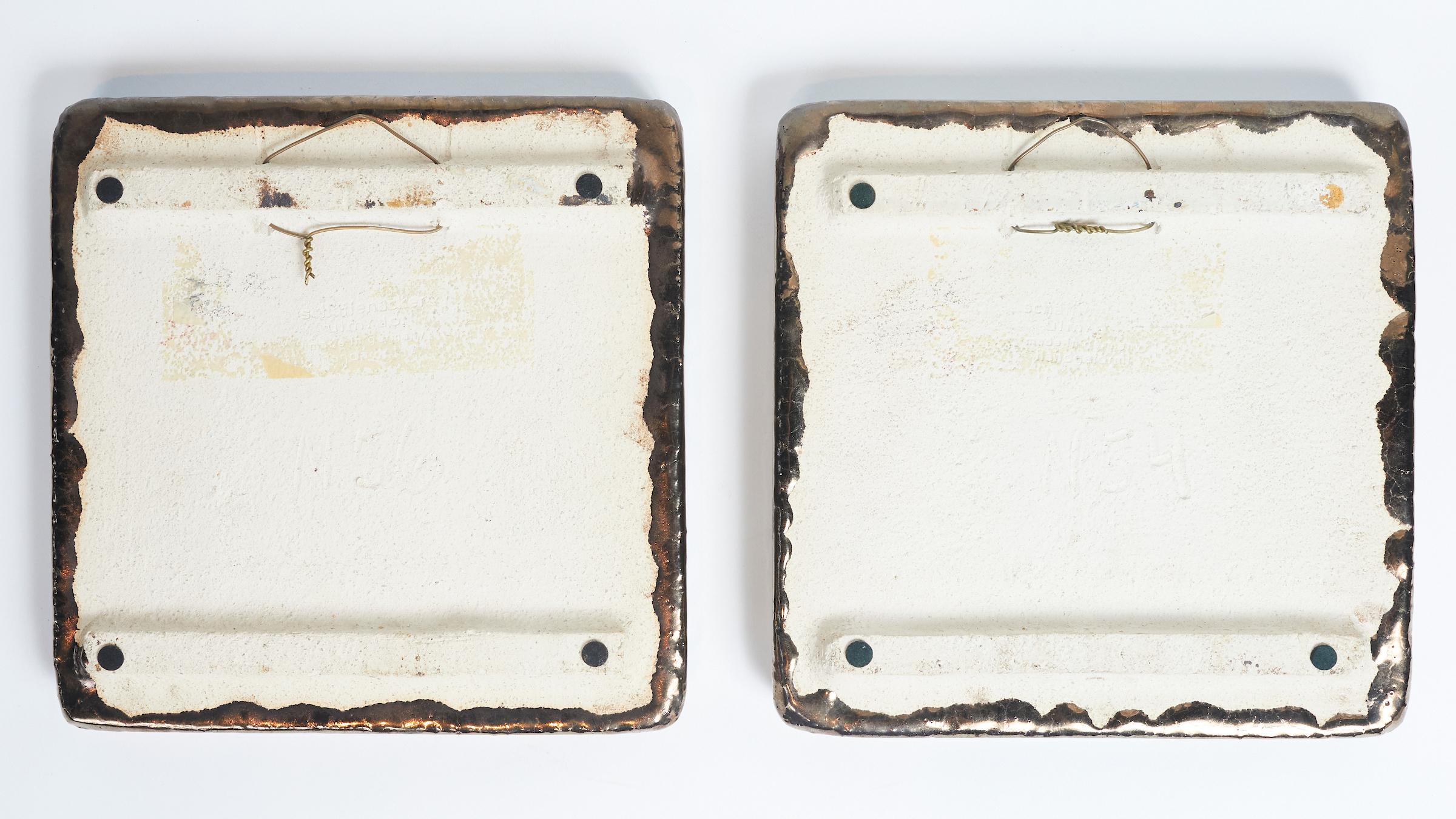 German Pair of Colourful Glazed Ceramic Wall Plaques by Helmut Schärfenacker