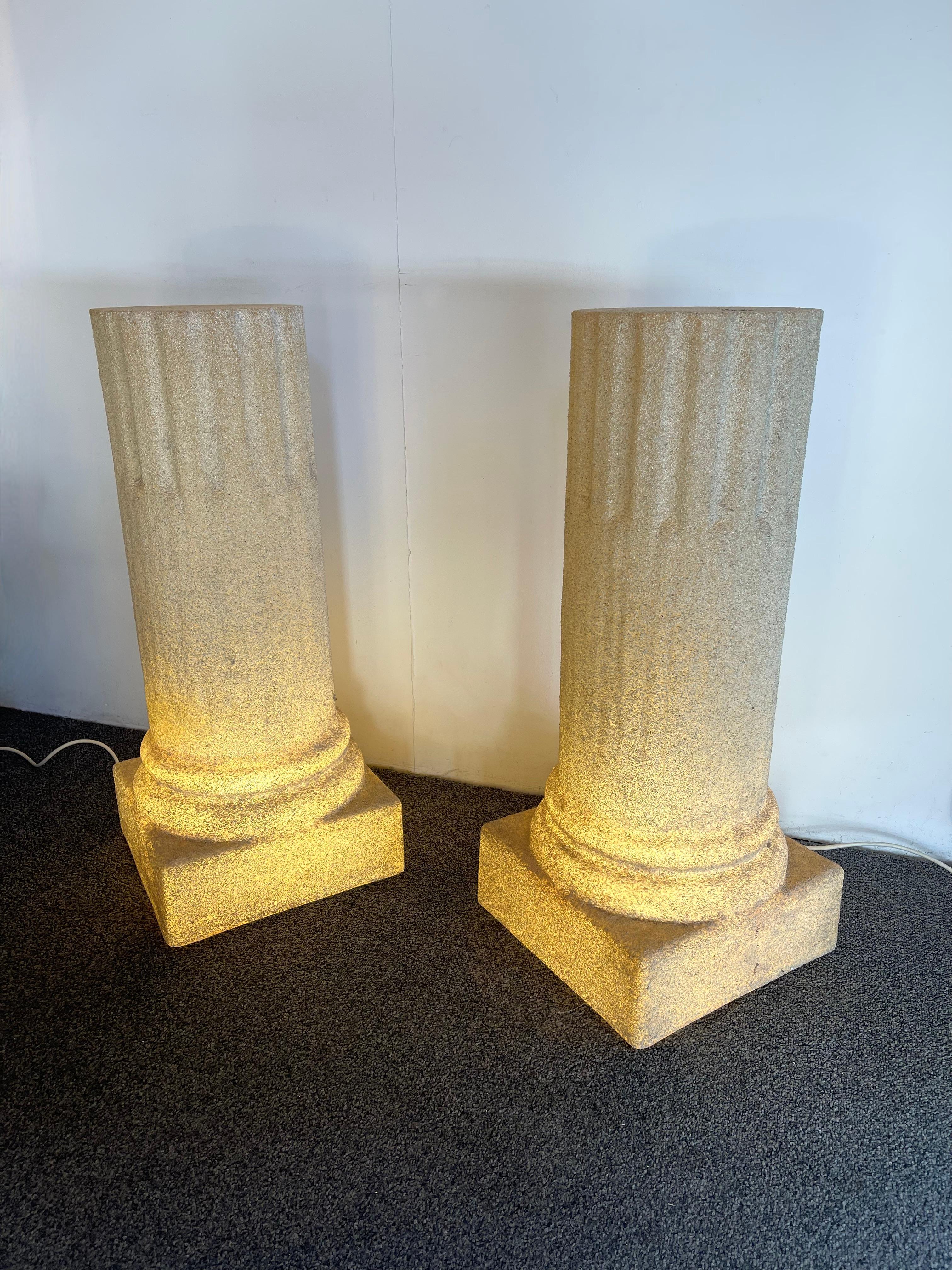 Italian Pair of Column Floor Lamps by Luciano Sartini for Singleton, Italy, 1970s For Sale