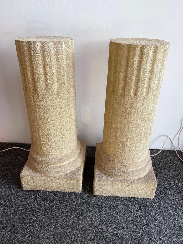 Pair of Column Floor Lamps by Luciano Sartini for Singleton, Italy, 1970s For Sale 1