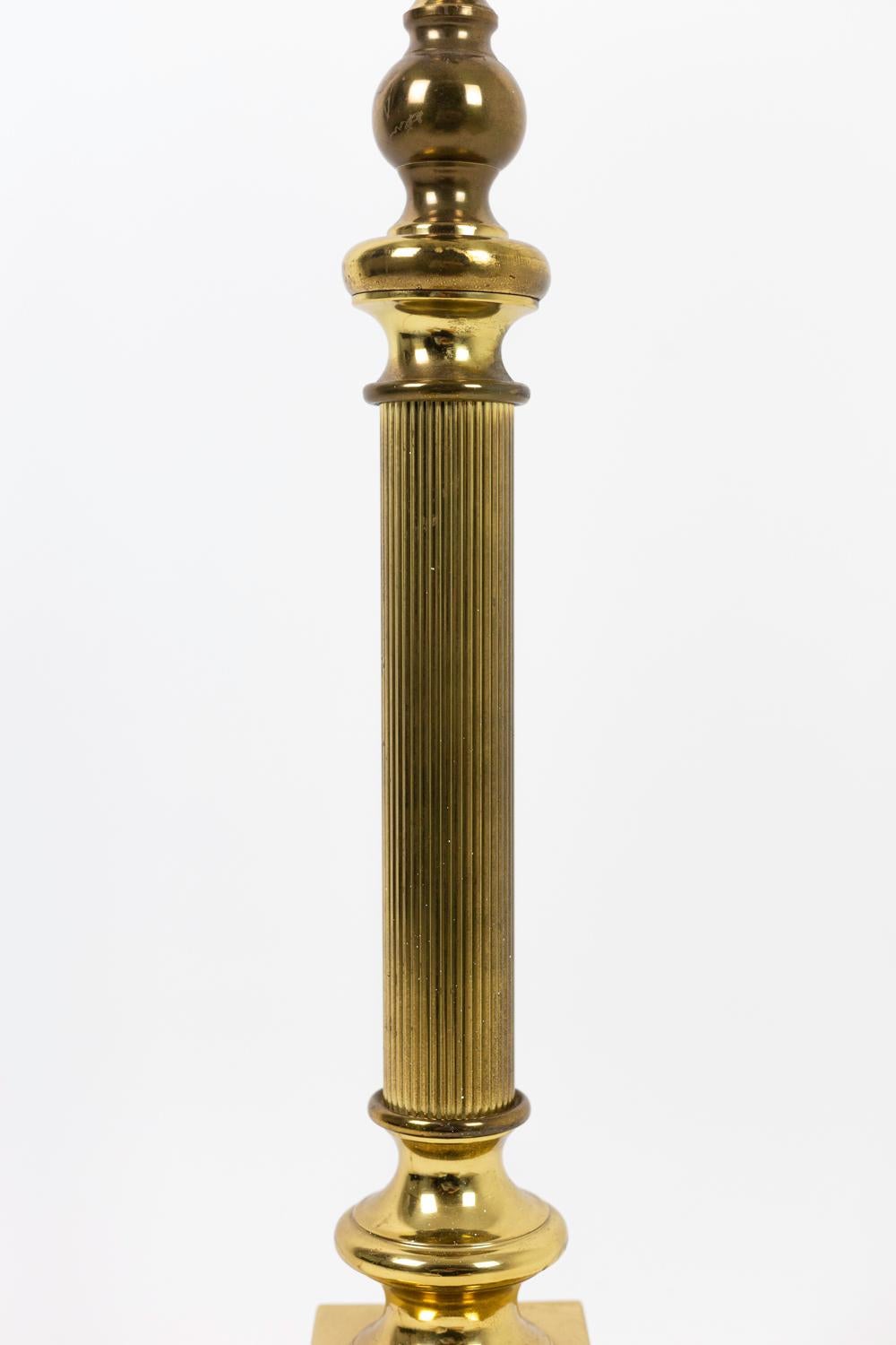 Pair of Column Lamps in Gilt Bronze, 1970s In Good Condition In Saint-Ouen, FR