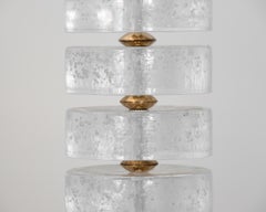 Pair of Column Seeded Glass Murano Lamps