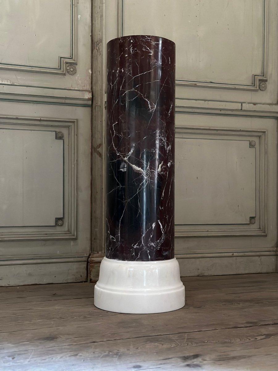 Pair Of Columns In Levanto And White Carrara Marble Circa 1990 For Sale 1