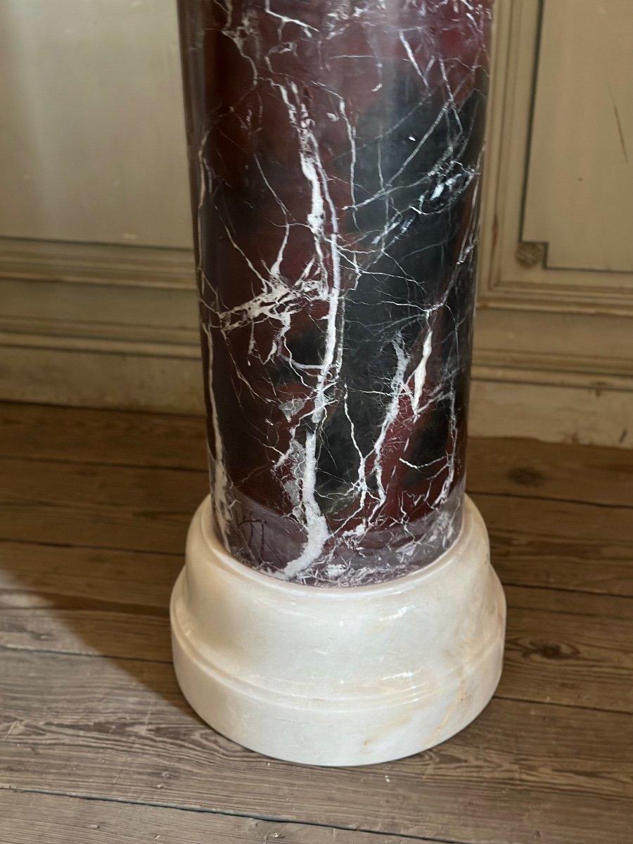 Pair Of Columns In Levanto And White Carrara Marble Circa 1990 For Sale 2