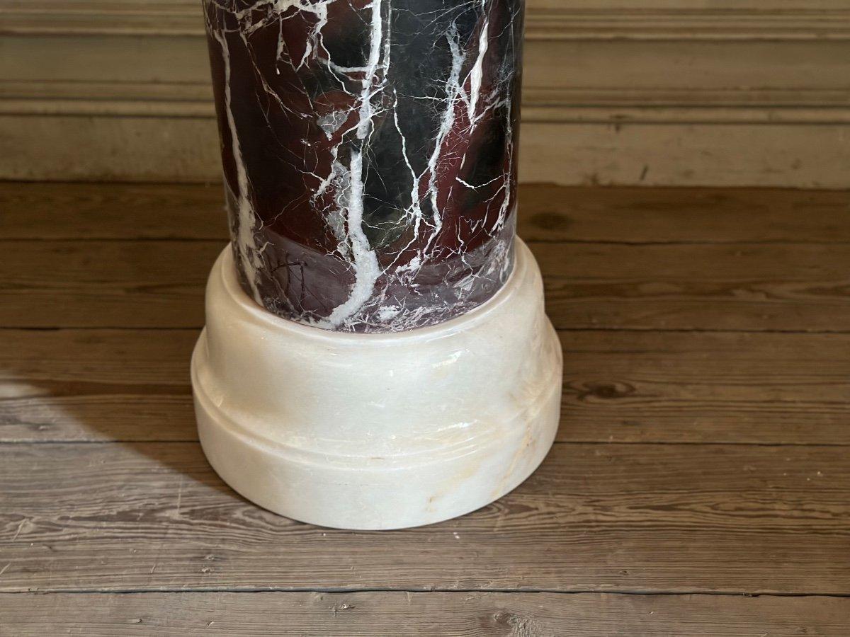 Pair Of Columns In Levanto And White Carrara Marble Circa 1990 For Sale 3