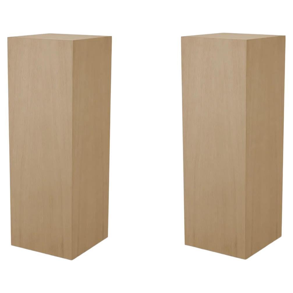 Paar Säulen aus hellem Holzfurnier, 21. Jahrhundert. im Angebot