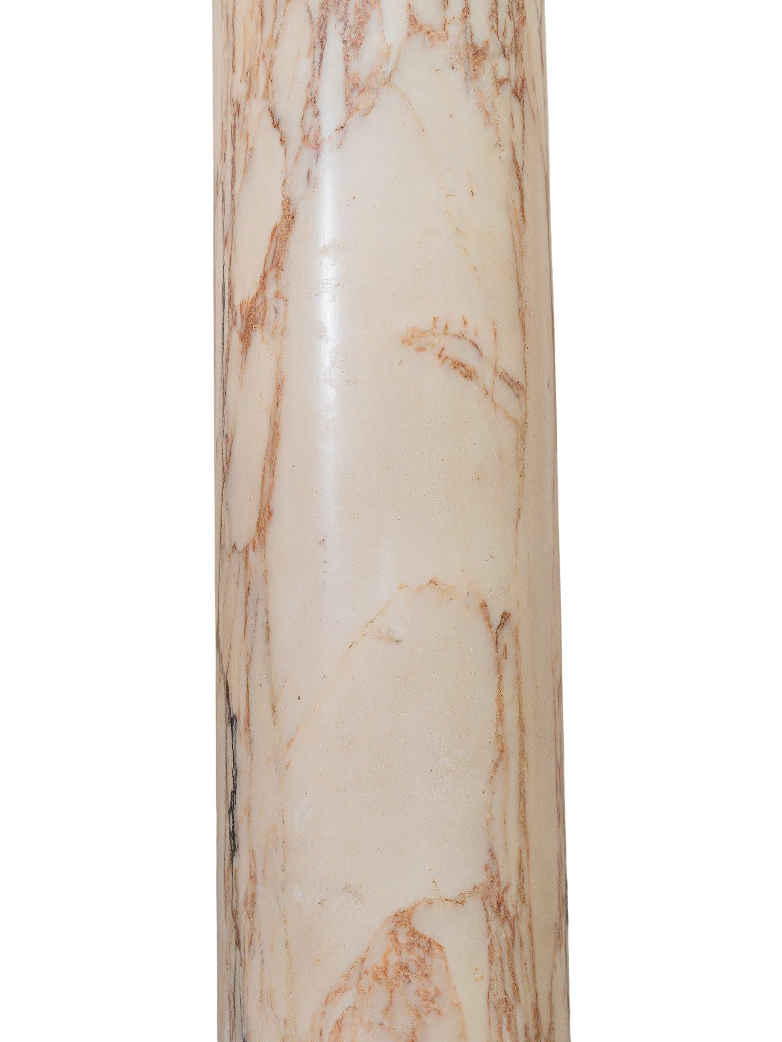 Italian Pair of columns in Pavonazzetto marble For Sale