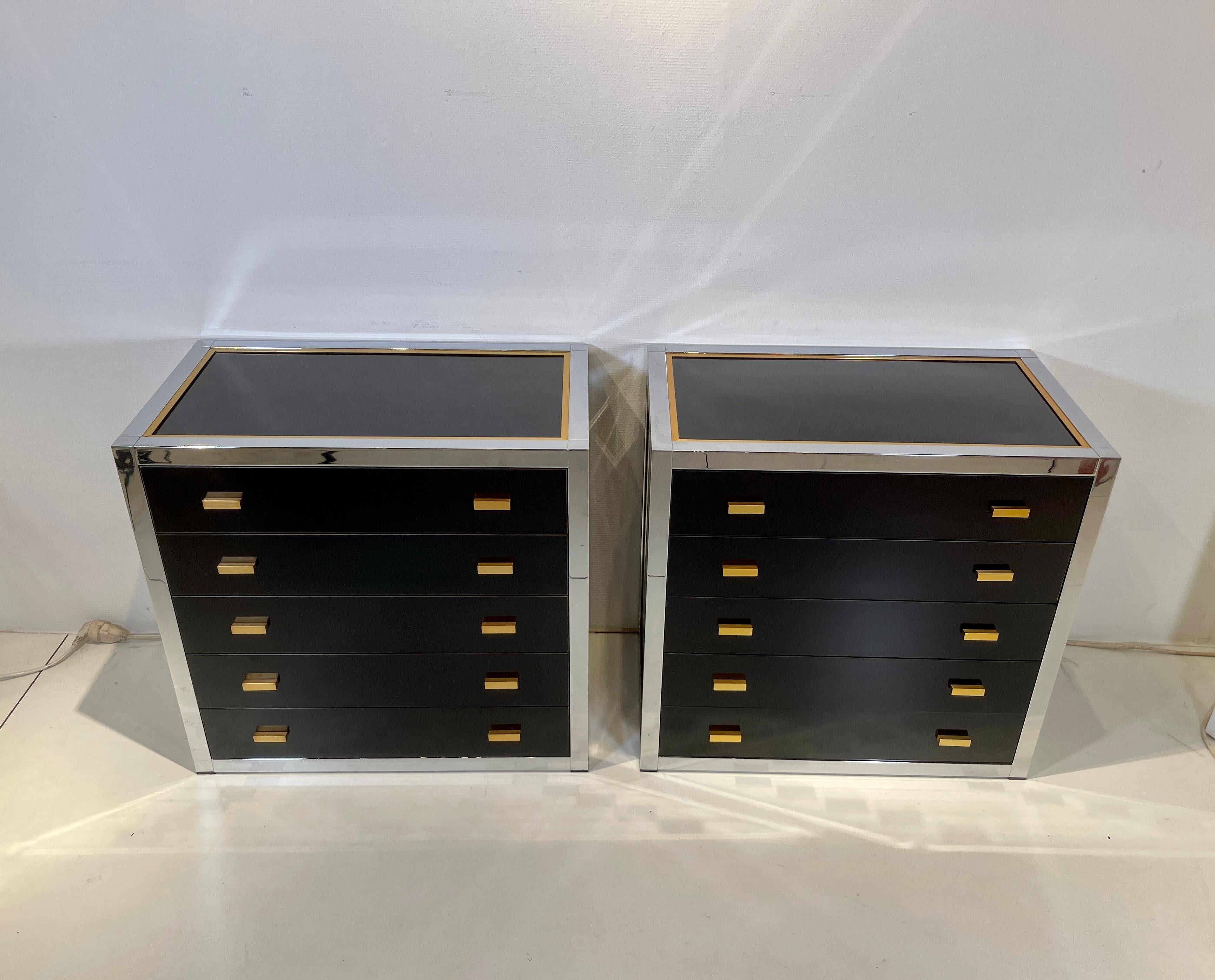 Rare pair of commodes by Maison Jansen, In original and perfect conditions. Circa's 1980.