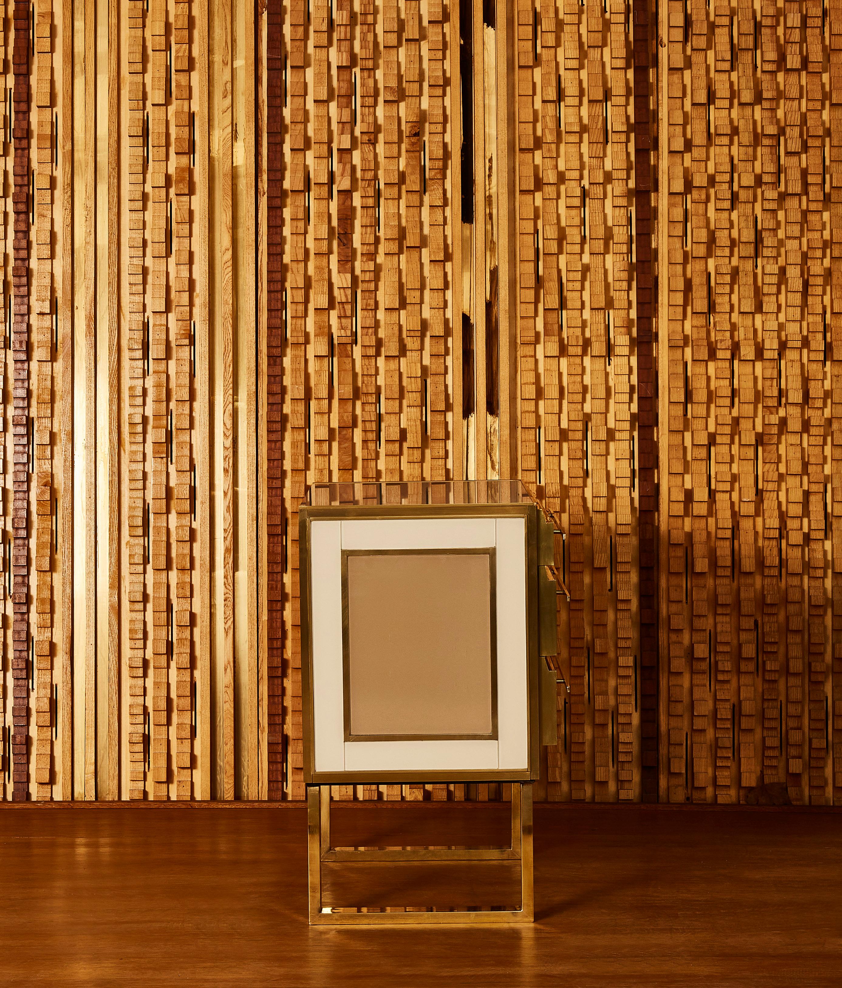 Late 20th Century Pair of Commodes in Mirror, by Studio Glustin