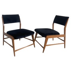 Pair of compact Mid-Century Italian armchairs