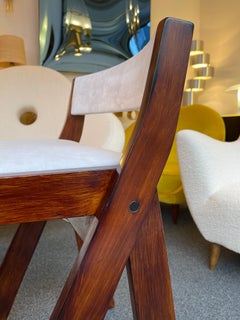 Pair of Compas Wood Counter Stools, Italy