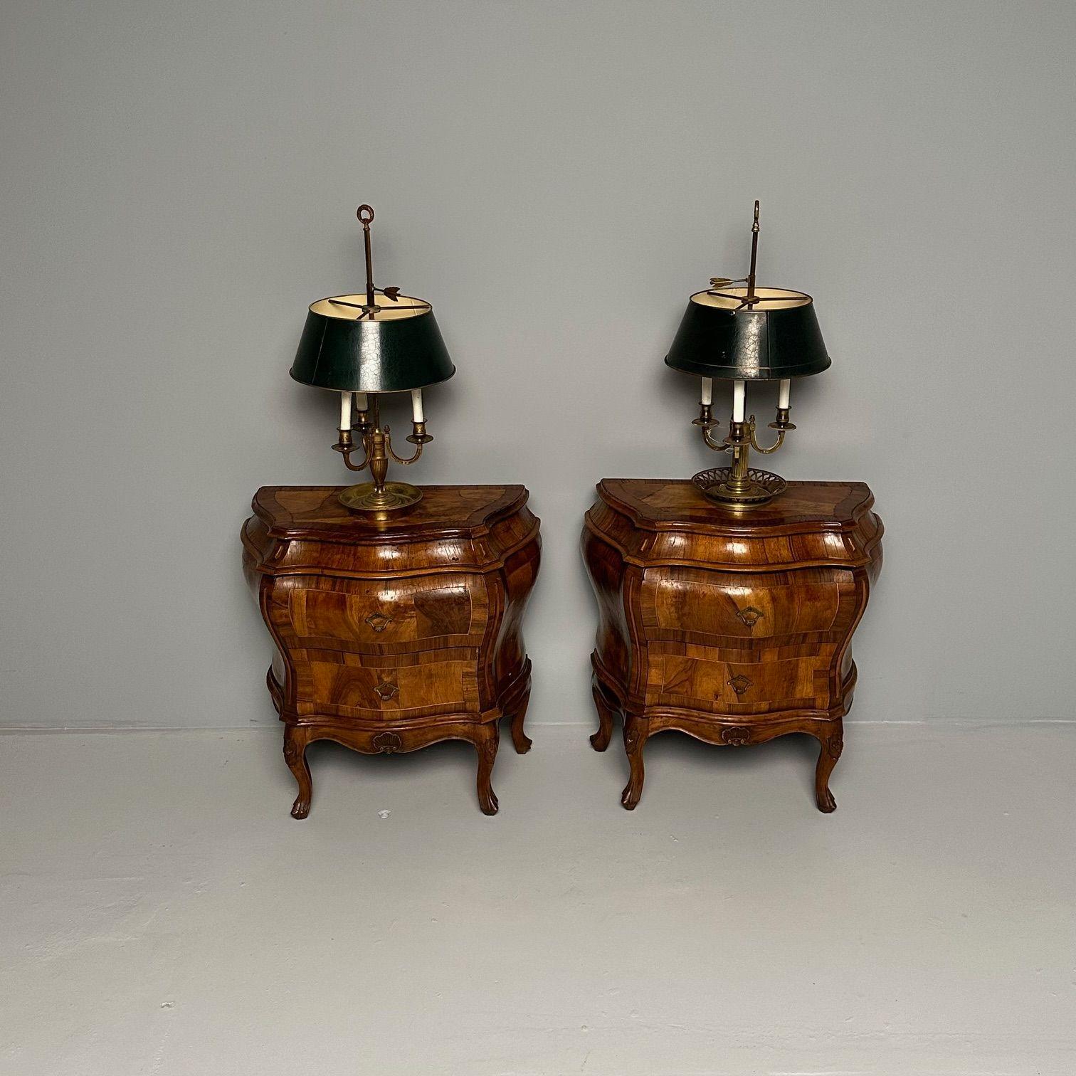 Pair of Compatible Bronze Bouillotte Table, Desk Lamps, Tole 1