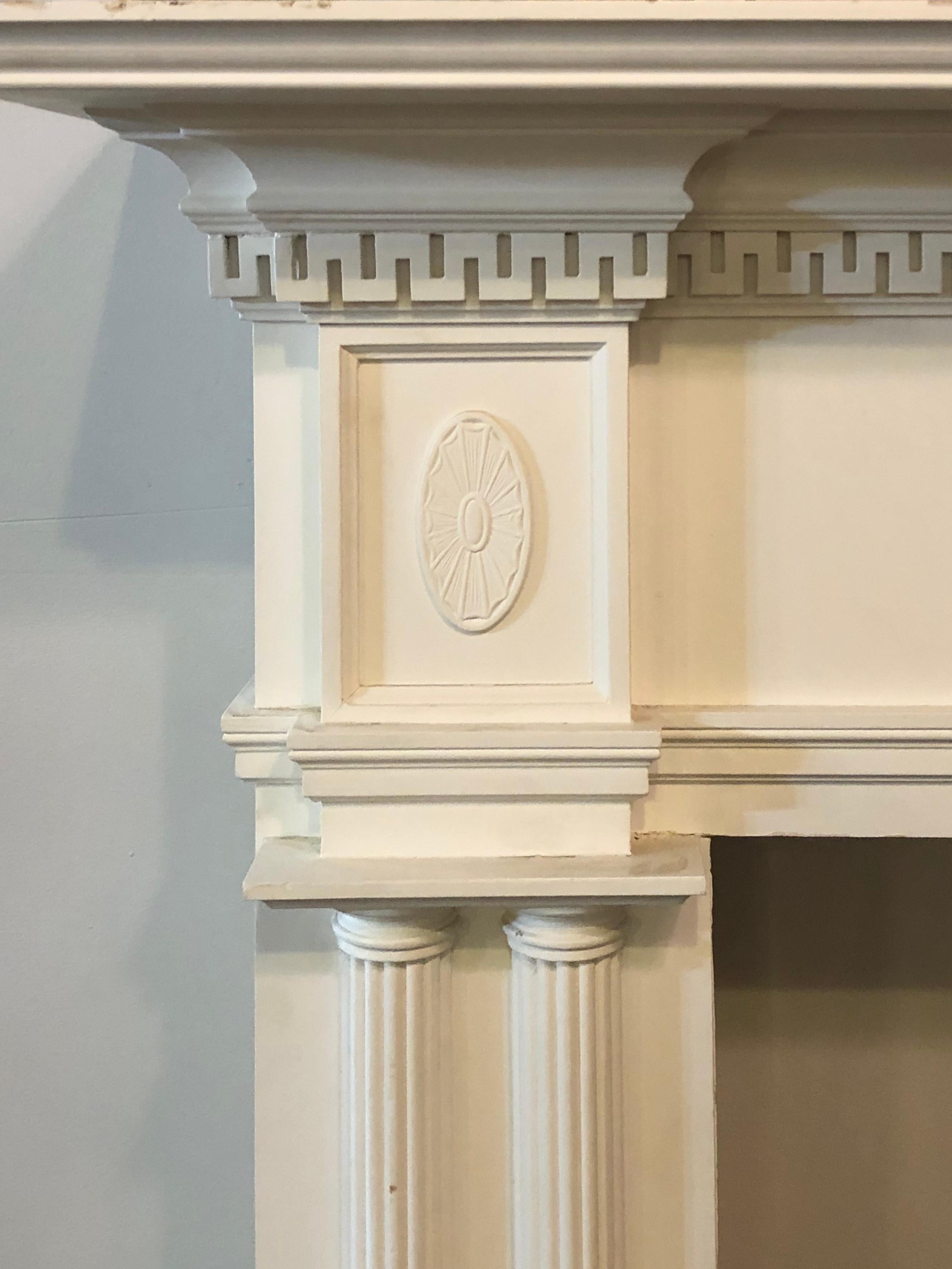Monumental Hand Carved Neoclassical Fire Place Surrounds For Sale 4