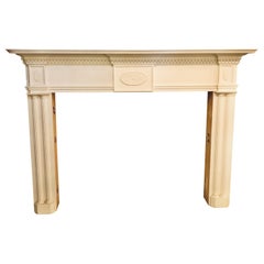 Vintage Pair of Compatible Monumental Hand Carved Neoclassical Fire Place Surrounds