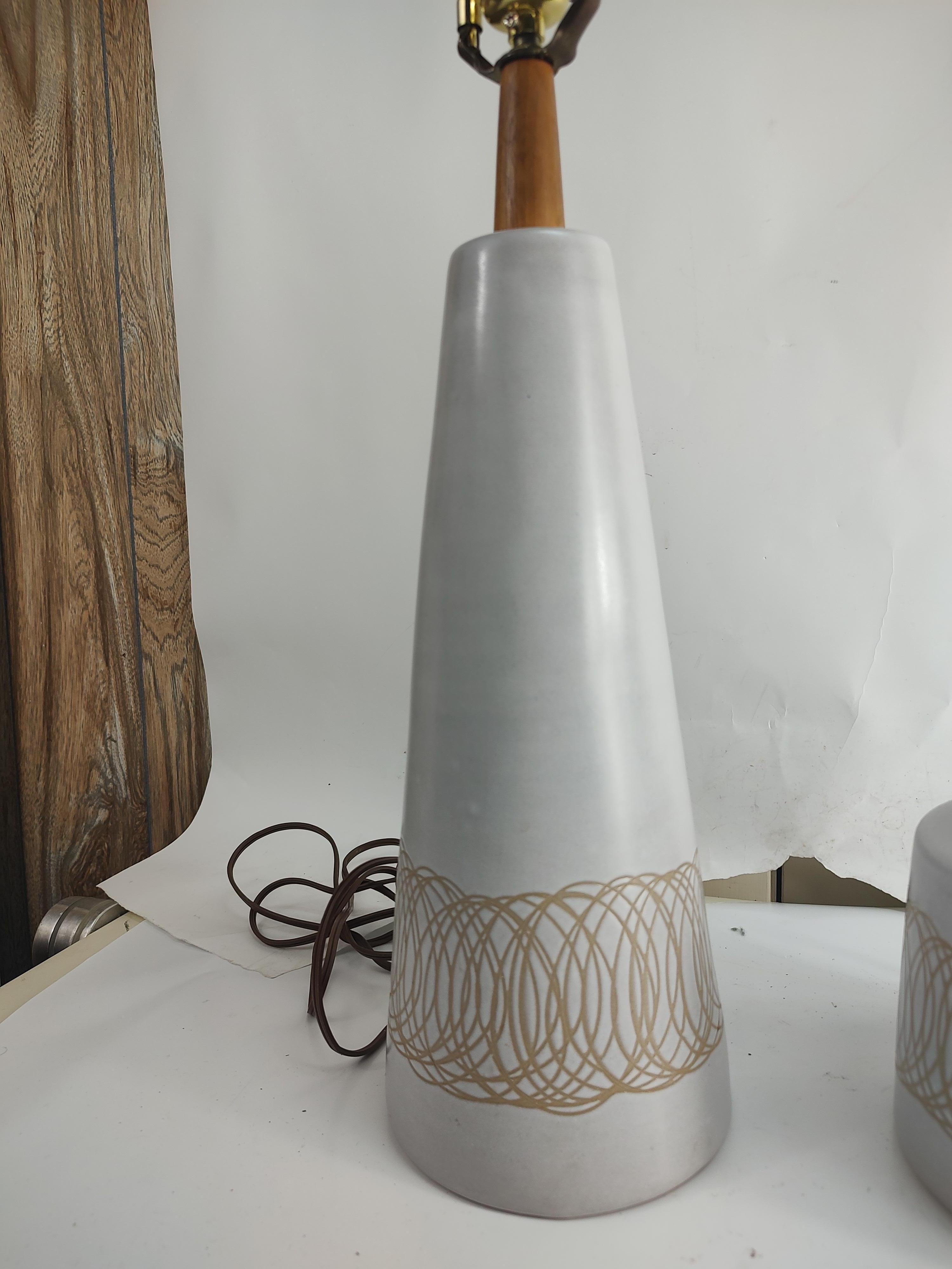 Paire de lampes de bureau avec abat-jour en céramique de Gordon & Jane Martz  en vente 4