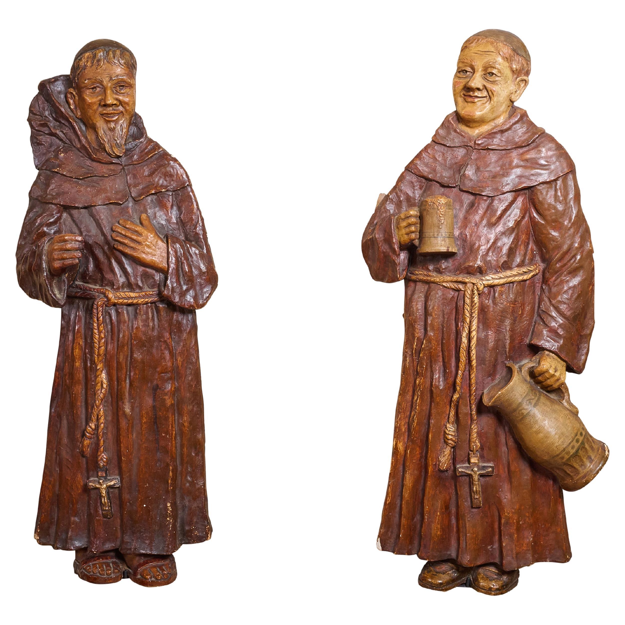 Pair of Composition Drinking Monks