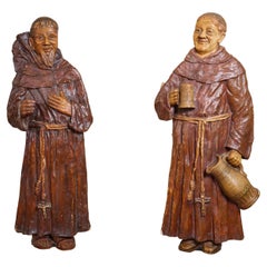 Vintage Pair of Composition Drinking Monks