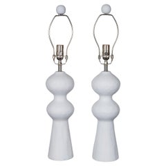 Pair of composition organic table lamps