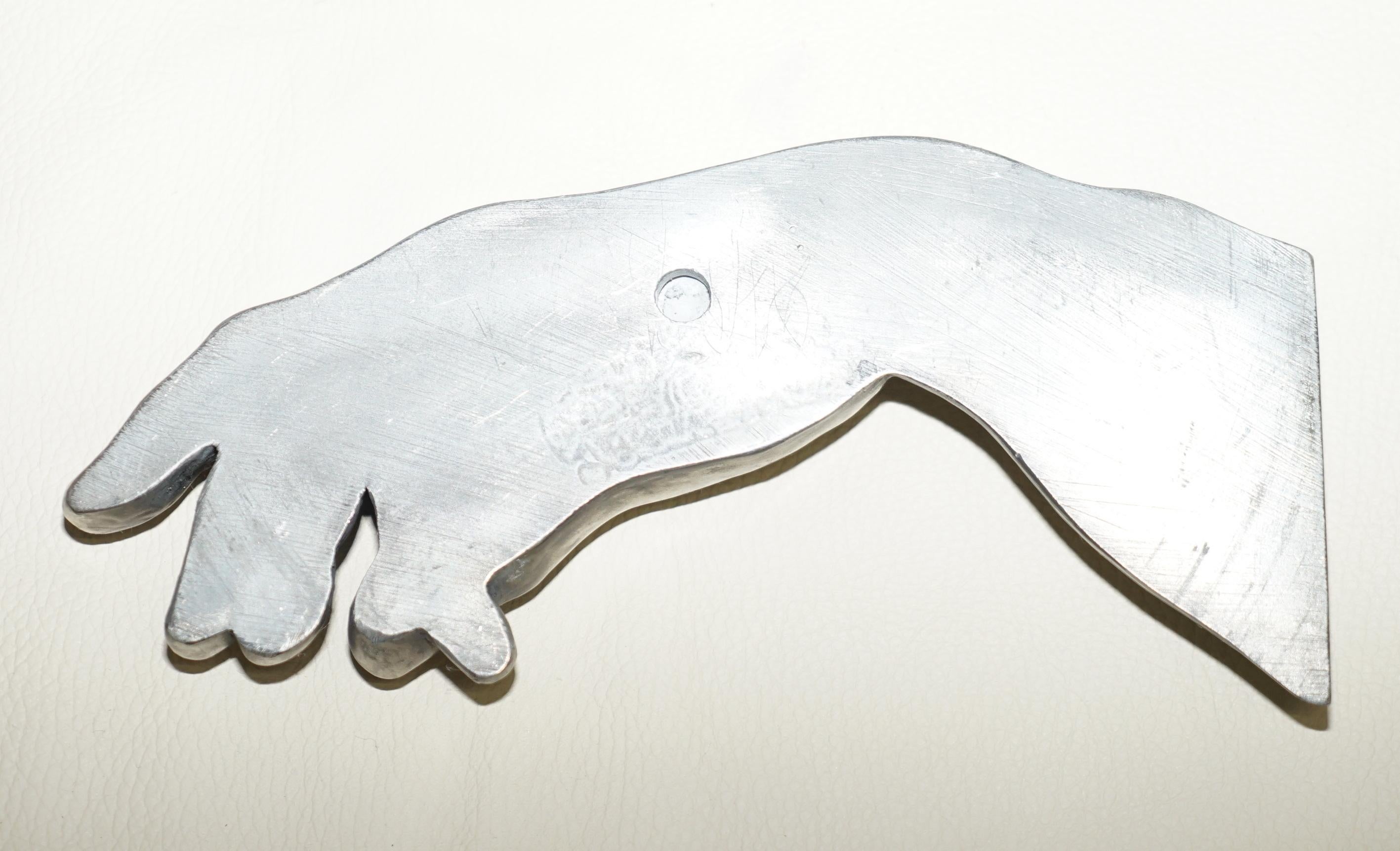 Post-Modern Pair of Compulsion Gallery 1994 Pewter Hands The Creation of Adam God Touching