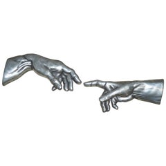 Pair of Compulsion Gallery 1994 Pewter Hands The Creation of Adam God Touching