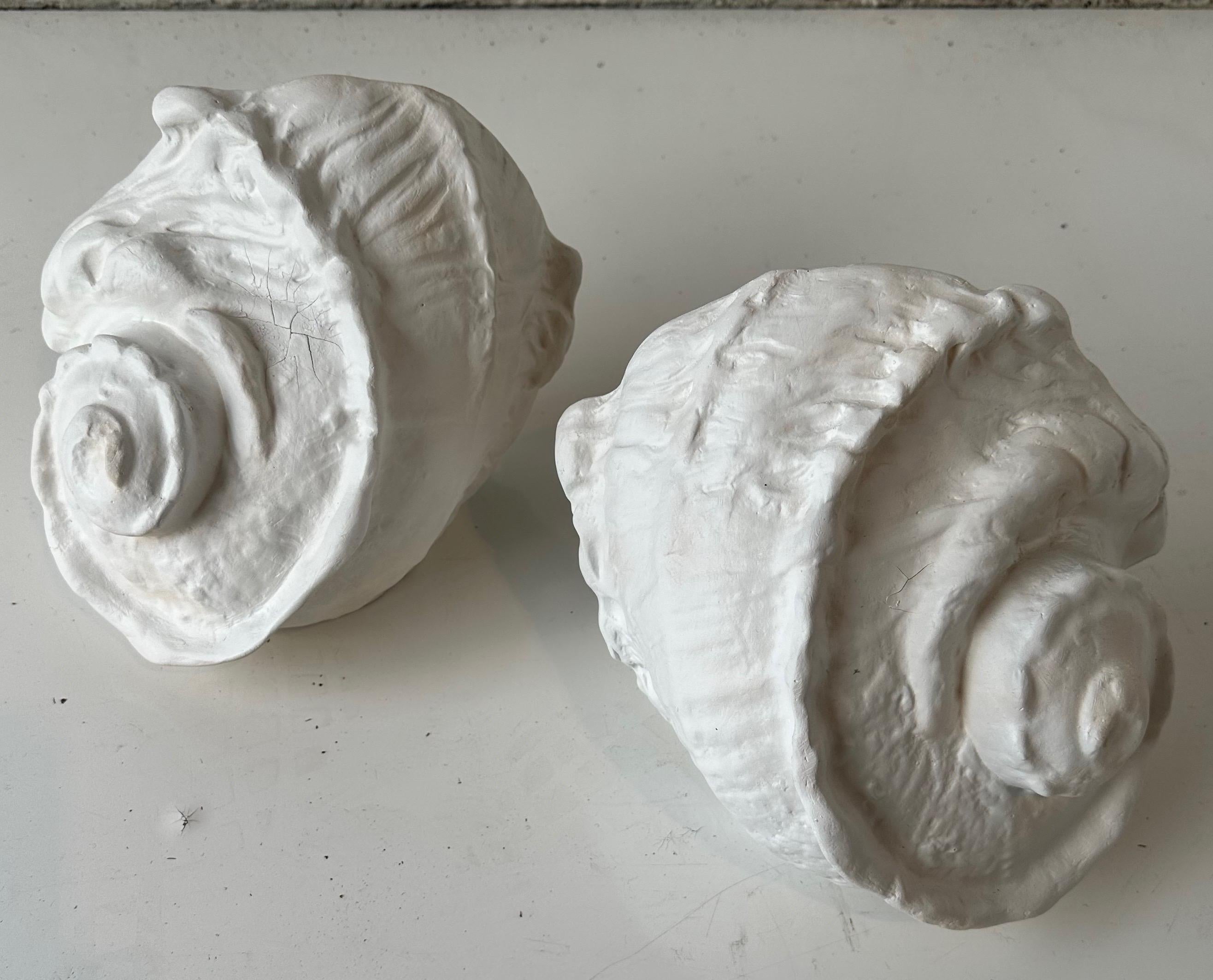 Mid-20th Century Pair Of “Conch” Plaster Sconces in the Style of Serge Roche