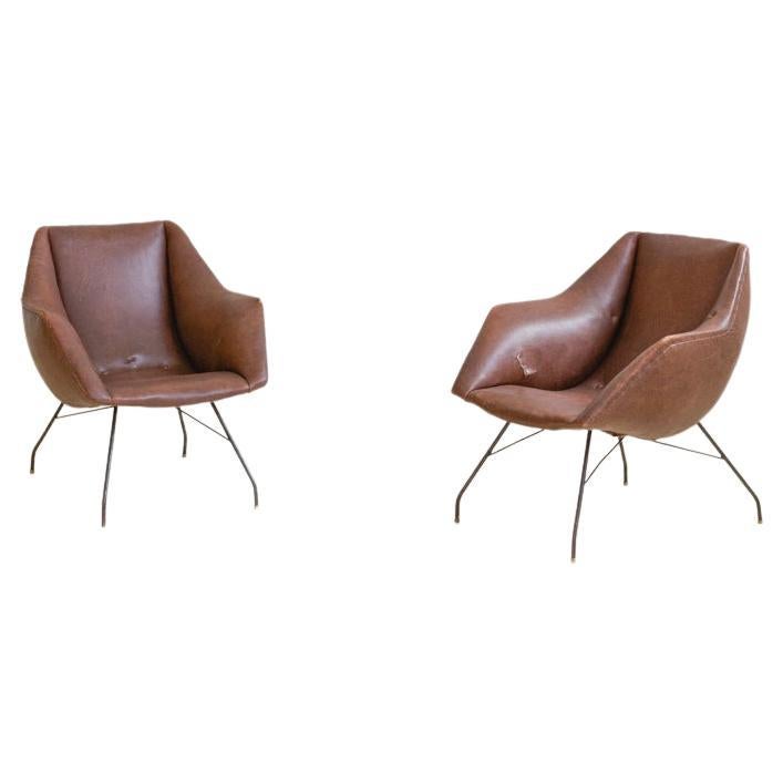 Pair of Concha Chairs by Carlo Hauner and Martin Eisler, 1953, Brazilian Design