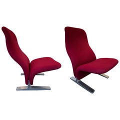 Pair of Concorde Armchairs by Pierre Paulin for Artifort, Netherland, 1960s